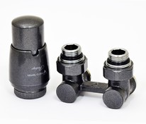 Комплект радиаторный угловой 3/4"-3/4" Premium Eleganckie Антрацит/Графит глянцевый