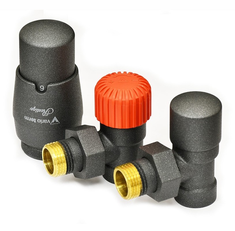 Комплект подкл. радиатора уловой 1/2"х1/2" Vario ROYAL графит структурный 