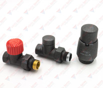 Комплект подкл. радиатора прямой 1/2"х1/2" Vario ROYAL  тёмный графит структурный