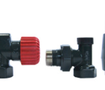 Комплект подкл. радиатора осевой 1/2"х1/2" AXI Elegancki черный глянцевый (зап.+ругул+т/с гол.)